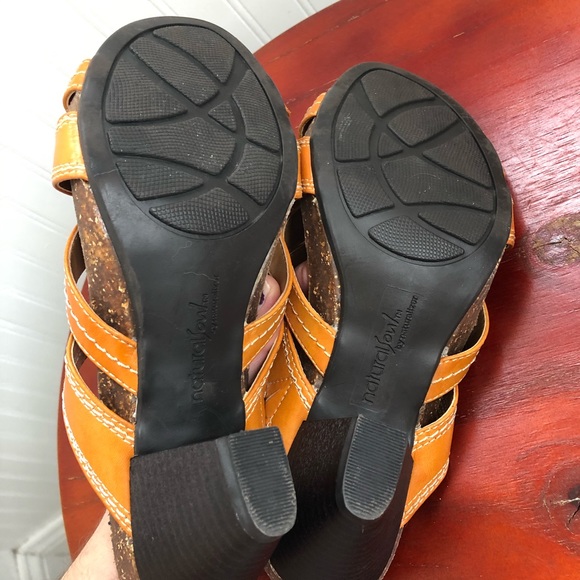 Natural Soul Orange Flower Heeled Sandals - 7M - Picture 5 of 7